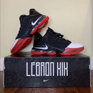 Nike Lebron 19 Low Bred Black Red Basketball Shoes Retro Mens 11. DH1270-001 New